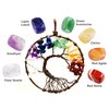 Urdeoms Tree of Life Dream Catchers for Bedroom Adult Brown Boho Dream Catcher Wall Decor for Girls Chakra Crystal Healing Stones Hanging Ornament Room Decoration 18" Length(NO.12)