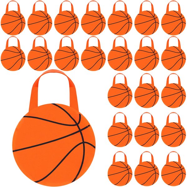 Shihanee Sport Party Favor Bags Ball Themed Party Goody Candy Bags Sport Game Treat Bags Baseball Football Basketball Soccer Non Woven Gift Bags Sport Theme Party Supplies (Basketball,24 Pcs)