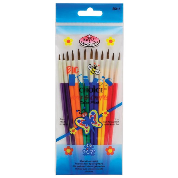 Big Kids Choice Arts & Crafts Brush Set-12/Pkg (BK112)