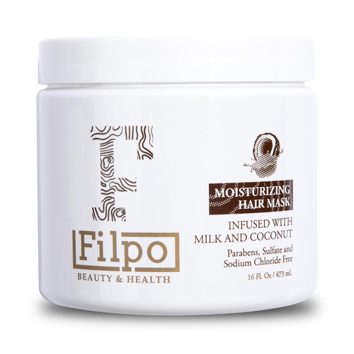 FILPO Coconut Milk Hair Mask - Coconut Oil Deep Conditioning Hair Mask fo r Dry Damaged Hair and Growth, Sulfate Free Hair Conditioner for Damaged Hair, Argan Oil Conditioner, Hair Care for Curly Hair