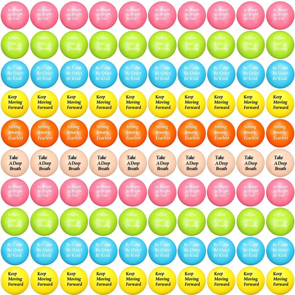Jenaai 150 Pcs Stress Balls Motivational Anxiety Stress Relief Ball, Hand Exercise Balls Inspirational Stress Toy Bulk Encouraging Gifts for Coworkers Adults Stress Anger Fidget Relief, 6 Colors