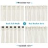 RYB HOME Linen Sheer Curtains - Solid Privacy Textured Semi Sheer Drapes Light Glare Filtering Airy Window Covering for Living Room Bedroom Doorway, Cream, W 52 x L 45 inches Long, 2 Panels