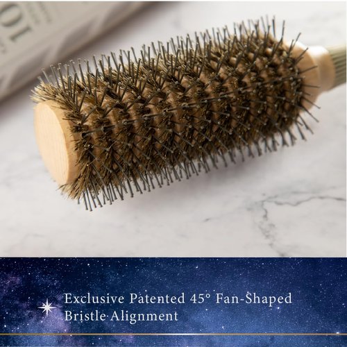Pandora's Beauty Box The 101 GoShiny hairbrush/FSC Wooden Brush/Styling/BlowOut/Heat Resistance Brush/Boar Bristle Hair Brush/Roller Brush/Round Brush/Patented (Mini,)