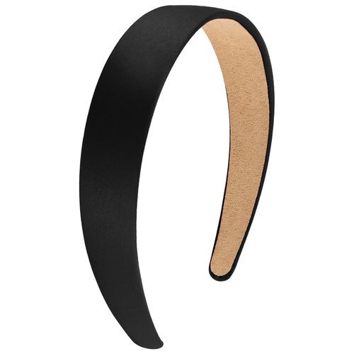 Wecoe Dark Brown Headband 1.2 Inch Wide Silk Satin Headband Women Non Slip Fashion Plain Head Band Solid Hair Band DIY Holiday Hair Accessories for Women Girls Diademas Para Mujer Gifts
