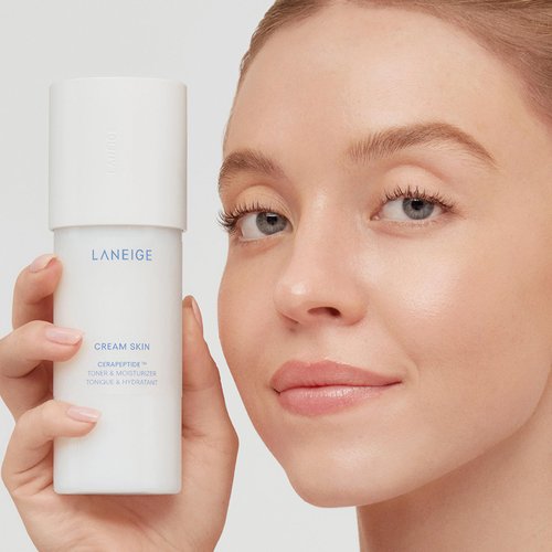 LANEIGE Cream Skin Refillable Toner & Moisturizer Mini with Ceramides and Peptides: Korean Milky Toner, Amino Acid, Nourish, Hydrate, Barrier-Boosting, Visibly Firm 50 ml