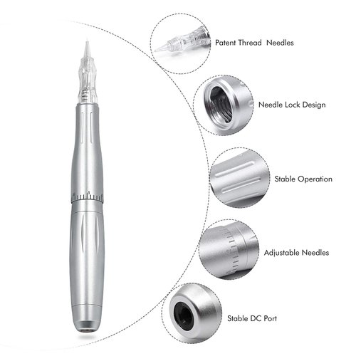 Permanent Makeup Machine - BIOAMSER P300 Permanent Makeup Tattoo Machines Device Kit Include Digital Permanent Makeup Power Supply Permanent Makeup Tattoo Pen and 2 Clip Cord with 10pcs Needles