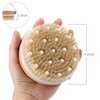 Body Bath Brush for Wet or Dry Brushing,Round Exfoliating Brush,Gentle Massage Nodes,Natural Bristles Improves Lymphatic Functions, Exfoliates, Stimulates Blood Circulation