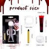 Halloween Fake Blood Washable + Fake Teeth Vampire Teeth + Black and White Face Painting Kit, Drip Liquid Blood for Clothes, Zombie, Vampire Monster SFX Makeup Face Body Paint