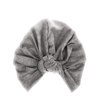 Women Turban Pre Tied Top Knot Flower Decor Head wrap Hair Accessories (Dark Grey)