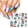 Summer Coconut Tree Nail Art Stickers Water Transfer Nail Decals Ocean Beach Palm Tree Nail Design Sticker Tropical Style Nail Stickers for Women Girls DIY Nails Design Nail Art Decorations Supplies