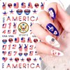 8sheets National Flag Nail Stickers American Independence Day Nail Decal Nail Art Decoration Supplies National Flag Star Butterfly Heart Shape Design for Women Nail Art Accessories