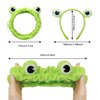 BENBO Frog Headband, 3 Pcs Frog Spa Head Wrap Frog Eyes Facial Fleece Cosmetic Makeup Hairbands Cute Cartoon Animal Headwear Elastic Stretchy Head Band for Face Washing Yoga Beauty Skincare