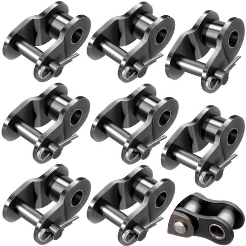 8 Pack #40 Roller Chain Offset Link, Carbon Steel Chain Links, Heavy Duty Chain Connecting Link, Rustproof Driver Links for Motorcycles, Bicycles, Karting