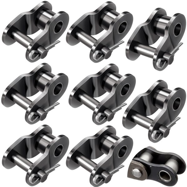 8 Pack #40 Roller Chain Offset Link, Carbon Steel Chain Links, Heavy Duty Chain Connecting Link, Rustproof Driver Links for Motorcycles, Bicycles, Karting