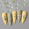 5pcs Embossed Daisy Nail Stickers Micro-carving Flower Nail Stickers Small Daisies Pink Butterfly Flower Nail Decals for Nail Art Supplies Daisy Flowers Nail Art Stickers Floral Stickers for Nails DIY