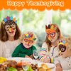 Qyeahkj 126pcs Thanksgiving Turkey Mask Craft for Kids, Fall Felt Foam Craft Bulk Thanksgiving DIY Crafts for Kids Ages 3-5, 4-8, 8-10, Arts Craft Kit for Home Party Activity (Makes 14)