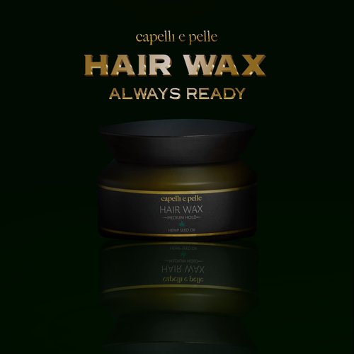 capelli e pelle Hair Wax - All Natural Light Medium Hair Wax -Flexible Hold - Low Shine - Hydrating Hair Cream - Styling Cream for Everyday Use