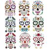 Kotbs 9 Sheets Day of the Died Skeleton Face Tattoo Stickers, Glitter Red Roses Temporary Tattoos for Men and Women - Halloween Costume Accessories and Party Favors