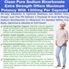 Sodium Bicarbonate Capsules Extra Strength 1300mg Organic Use No Junk. 1 Sodium Bicarbonate Capsule is 1300mg. Pure Sodium Bicarbonate Tablet