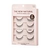 KISS The New Natural, False Eyelashes, Pearl Earring', 12 mm, Includes 4 Pairs Of Lashes, Contact Lens Friendly, Easy to Apply, Reusable Strip Lashes