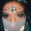 Ludress Face Gems Crystal Face Jewels Star Rhinestone Eye Temporary Tattoos Makeup Stickers Halloween Festival Outfit Rave Accessories for Women and Girls(Blue)