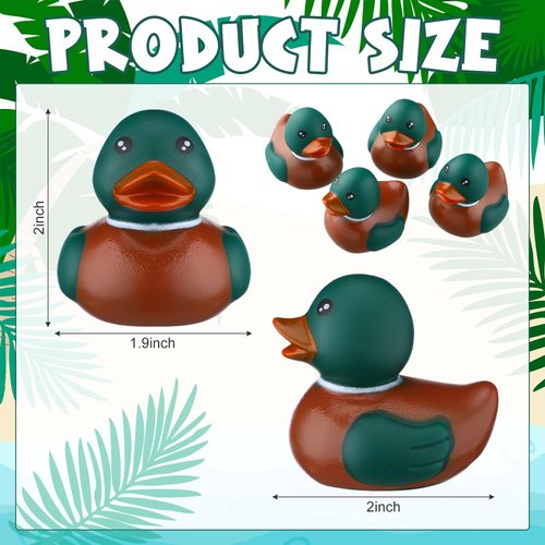 PullCrease Rubber Duck 2 Inch Duck Bath Toy Floating Rubber Ducky Adorable Rubber Duck Party Supplies for Ducky Birthday Party Gift Nature Birds Lovers Duck Hunting Decoration (24 Pcs,Mallard)