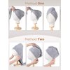 Hicober Microfiber Hair Towel, 3 Packs Hair Turbans for Wet Hair, Drying Hair Wrap Towels for Curly Hair Women Anti Frizz (Blue,Grey,Pink)