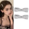Bow Rhinestone Hair Clips for Women Girls Silver Alligator Hair Clips Hair Accessories for Women Y2k Accessories Hair Barrettes for Women Girls Crystal Hair Clip Hair Pins for Women 2 Pcs