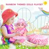 ZQDOLL 12" Baby Dolls with Carrier Bassinet Playset,Rainbow Theme Reborn Baby Doll Clothes and Accessories Include Pacifier Bottle Towel Diaper Toy Gift for Toddlers Kids 3 and Up