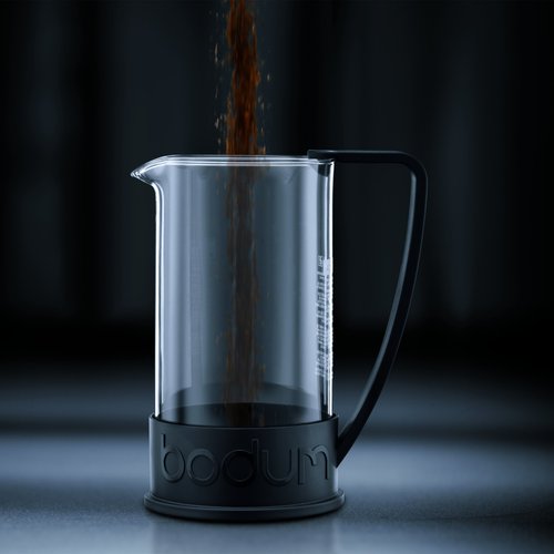 Bodum 34oz Brazil French Press Coffee Maker, High-Heat Borosilicate Glass, Black - Made in Portugal