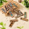 Cheriswelry 54Pcs/Box Rectangle Resin Wood Earring Pendants Set with Drop Wooden Hang Ornament Earring Hooks Jump Rings 48.5mm for DIY Earring Necklace Jewelry Making Crafts