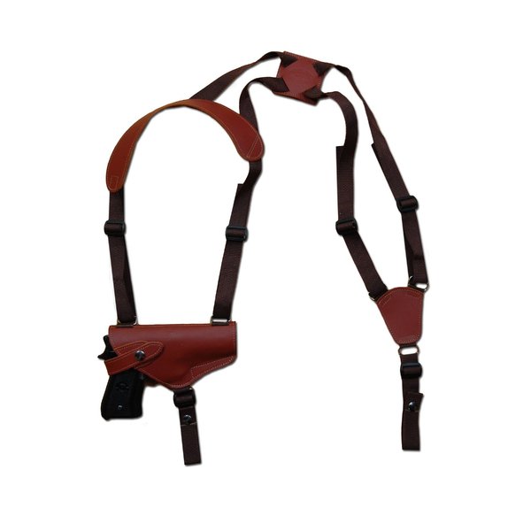New Barsony Horizontal Burgundy Leather Shoulder Holster for Kimber 1911 .40 .45 Left
