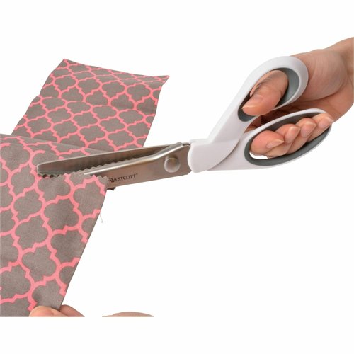 Westcott Pinking Shears, 9.5-Inches (15983),White, Gray