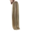 Sunny Hair Extensions Real Human Hair Weft Highlights Light Brown with Platinum Blonde Sew in Extensions Human Hair for Women Weft Real Hair Extensions Highlights Sewing Hair Extensions 20inch 100g