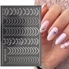8 Sheets Line Nail Art Stickers Rose Gold Silver Metal Nail Stickers Nail Art Supplies 3D Metallic Curve Stripe Wave Lines Nail Decals French Nail Designs Accessories Striping Tape Wavy Nail Decor