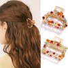 Fashey Hair Claw Clips Pearl Hair Claws Strong Hold Small Hair Clip Metal Nonslip Hair Jaw Clips Hair Accessories for Women and Girls(Pack of 2) (Type A)
