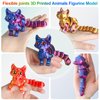 ATESSON 3D Printed Cat,3D Printed Animals,3D Printed Toys Flexible Joints 6.7" Animals 3D Model,Home Office Classroom Decor Executive Desk Fidget Spinner Toys,1 Piece (Green Blue)