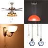 Ceiling Fan Pull Chains 12 Inches Glass Fan Pulls Decorative with Blue Pattern Transparent For Ceiling Light Lamp Fan Chain (nickel) 2 Pcs