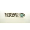 Generic Turquoise blue stone silver metal boho native alligator hair clip for thin fine