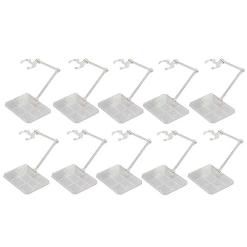 Action Figure Stand, Migaven 10pcs Assembly Action Figure Display Holder Base Doll Durable Model Support Display Stand Compatible with HG RG SD SHF Gundam 1/144 Toy Clear