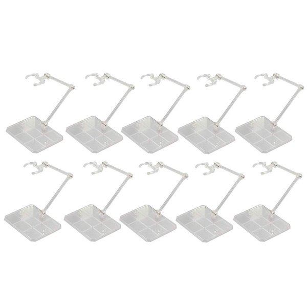 Action Figure Stand, Migaven 10pcs Assembly Action Figure Display Holder Base Doll Durable Model Support Display Stand Compatible with HG RG SD SHF Gundam 1/144 Toy Clear