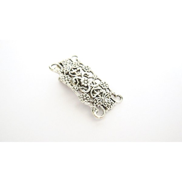 Generic Small silver metal filigree alligator hair pin clip barrette for fine thin hair