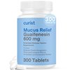 Curist Guaifenesin 600 mg Extended Release Tablets (300 Dye-Free Tablets) - Expectorant Mucus Relief, Generic Guaifenesin 600 mg, (Bulk Pack)