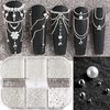 3D Nail Art Steel Pearls Mini Caviar Beads Silver Nail Charm 0.4mm-1.2mm Mini Caviar Metal Steel Beads for Women DIY Nail Art Accessories