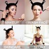 3pcs Snail Face Wash Headband and Wristband Set Black Funny Makeup Headband Puffy Skincare Spa Head Bands Cute Wrist Towels Hair Band for Washing Face Hair Wrap Teen Girl Gifts Trendy Stuff