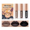 3Pcs Black Matte Lipstick Tube Set, Waterproof Lip Gloss High Pigmented Velvety Creamy Lipstick, Smudge Proof & Non-stick Lip Stain, Vivid Colors, Intense & Bold Color Lips Makeup for Women(03# Dark)