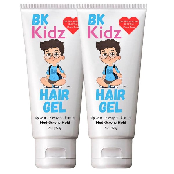 BK Kidz Hair Gel - 7oz x 2: Double Pack of Gentle Hair Styling for Kids -Spike it - Messy it - Slick it