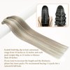 Ash Brown Highlights Platinum Blonde Clip in Real Human Hair Extensions for Women 22 Inch Remy Brazilian Clip on Human Hair Natural Straight Clip ins Hair Invisible Double Weft 60G 5 PCS