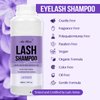 AuReve Lash Shampoo Bulk for Lash Extensions 600 Ml/20fl.oz Eyelash Extension Cleanser Oil Free Lash Cleanser for Eyelash Care, Gentle Foaming Eyelash Shampoo for Salon Home Care (Lavender 600ml)