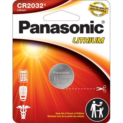 Panasonic CR2032 3.0 Volt Long Lasting Lithium Coin Cell Batteries in Child Resistant, Standards Based Packaging, 1-Battery Pack